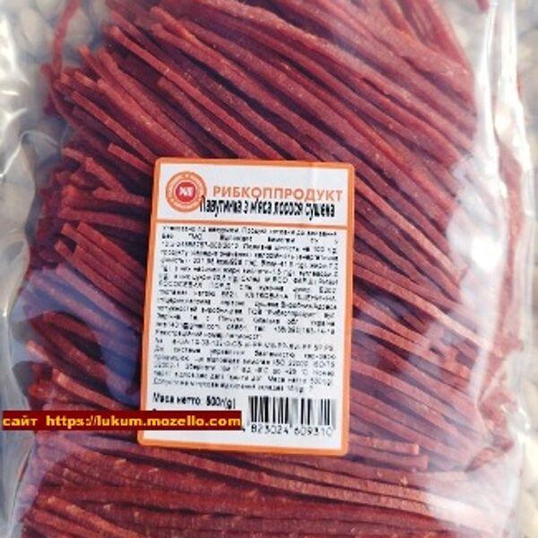 Паутинка из мяса лосося сушеная