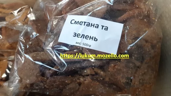 Гренки сметана и зелень